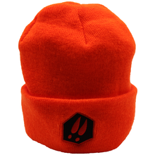 Load image into Gallery viewer, BLAZE ORANGE KNIT HAT WITH DEERCAST LOGO
