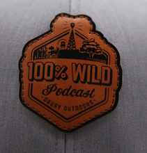 Load image into Gallery viewer, GREY 100% WILD PODCAST HAT
